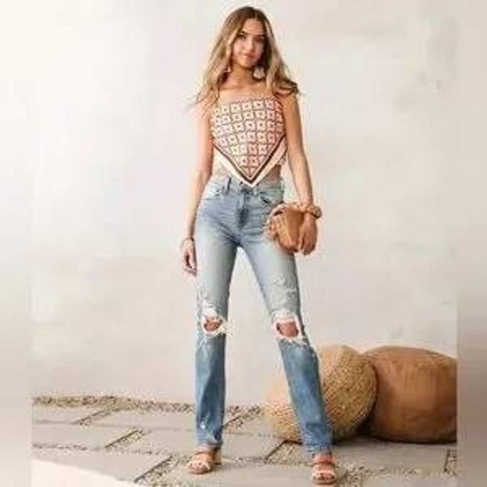 The Buckle Willow & Root The Rise Up Distressed Jeans 27 Stretch‎ Ripped Frayed